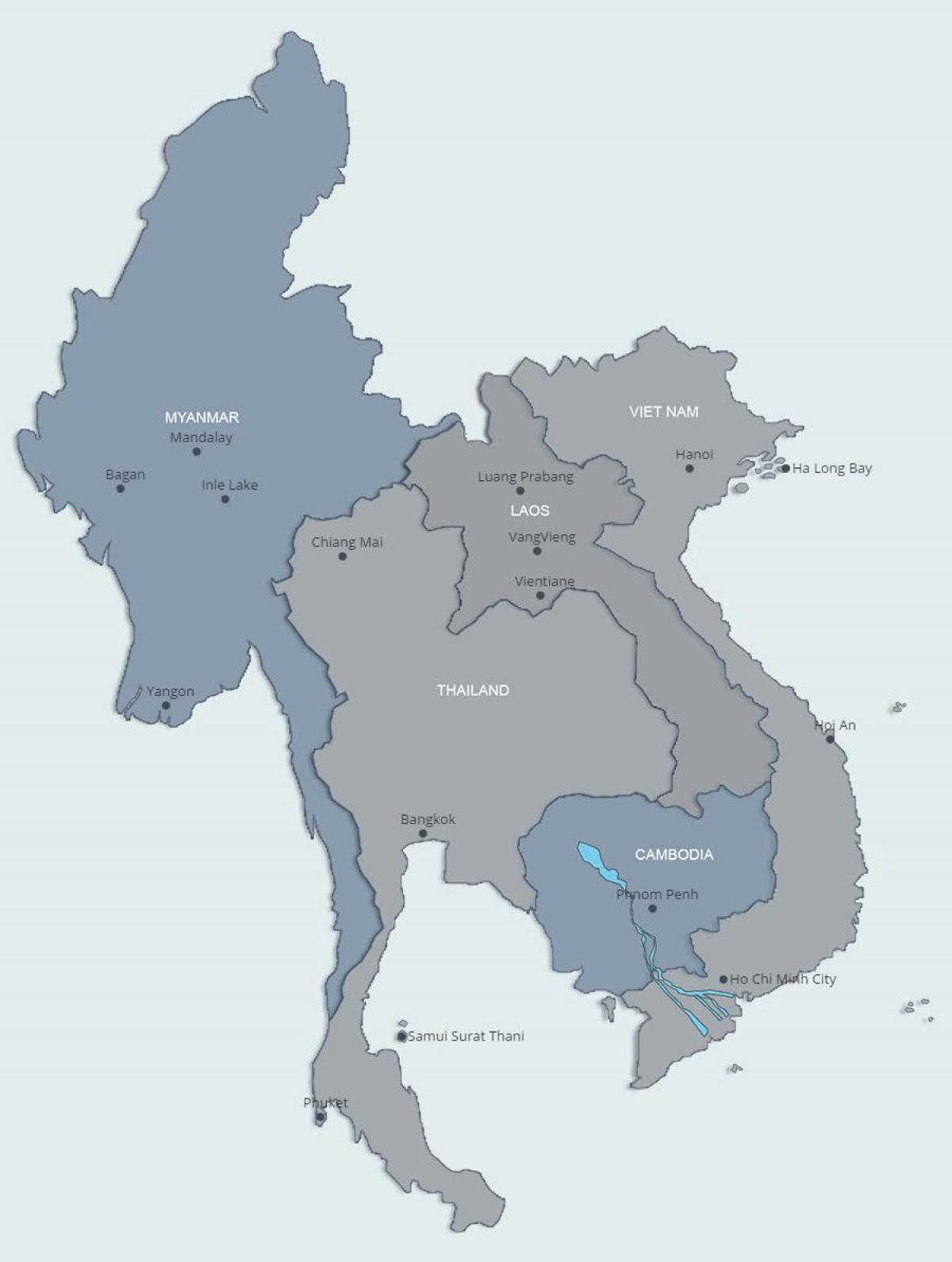 Mapa del norte de laos
