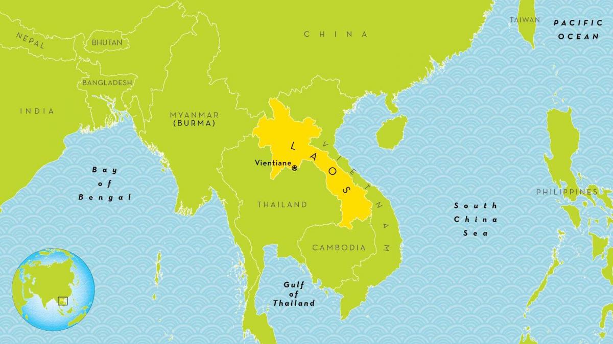laos ubicación en el mapa del mundo