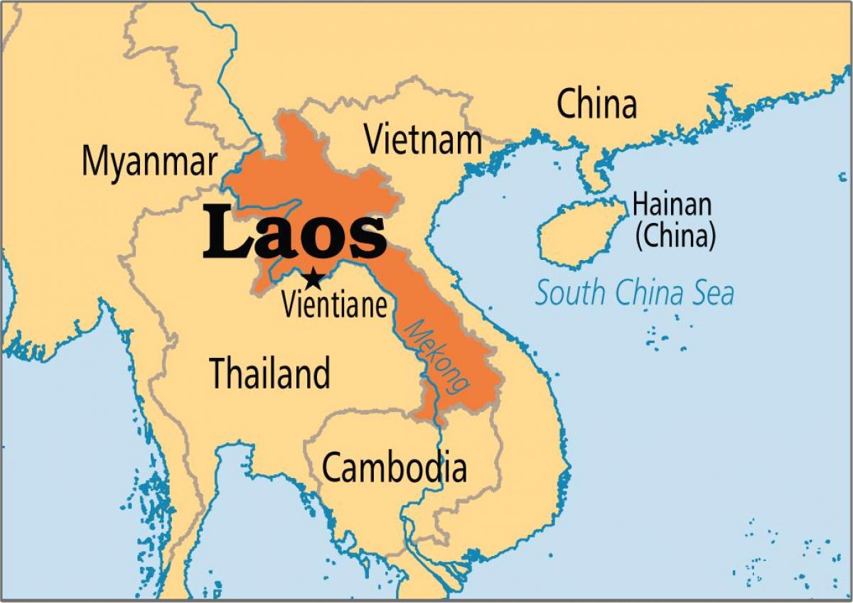 laos país en el mapa del mundo