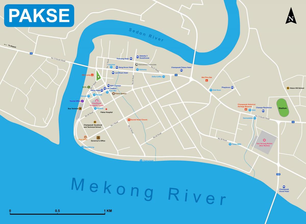 pakse mapa de laos