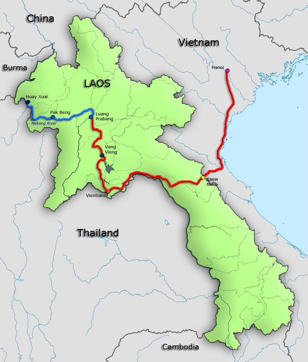 río mekong en laos mapa