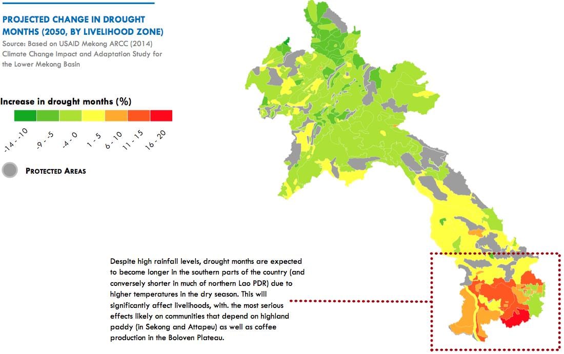 Mapa de laos climático