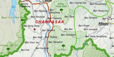 Mapa de champasak laos