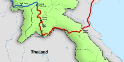 Río Mekong en laos mapa